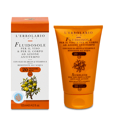 Fluido solare viso e corpo anti-tempo SPF 20