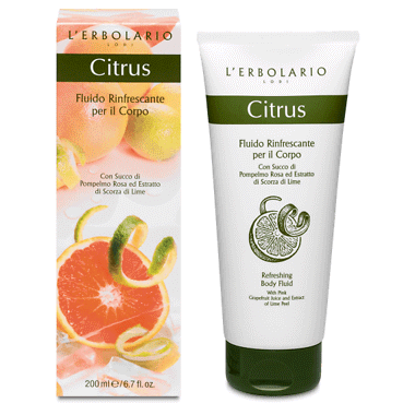 Fluido rinfrescante per il corpo citrus