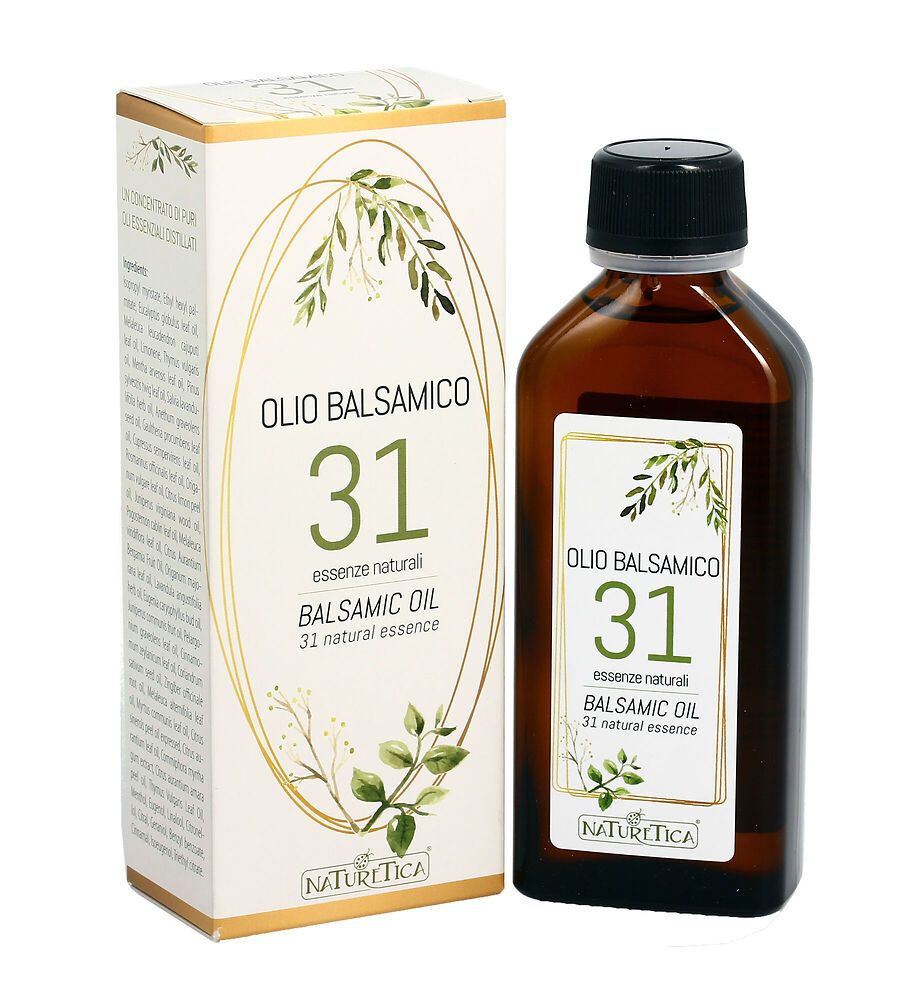 Olio balsamico 31. Miscela oli essenziali per la cura del corpo.